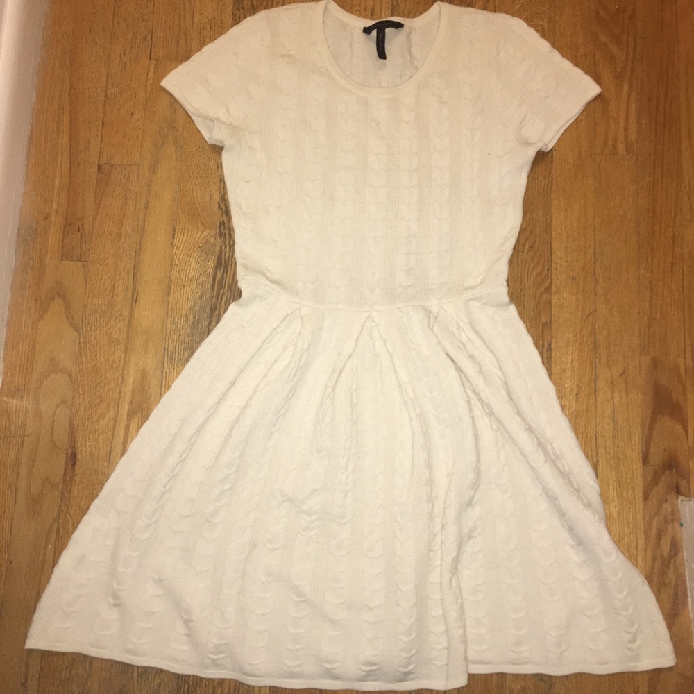 BCBGMaxAzria cream color 100% wool dress